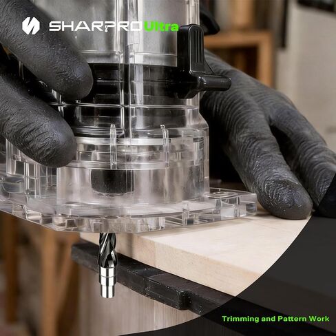 Flush Trim Router Bit 1/4 Inch Shank Compression Spiral Flush Cut Bit with Dual Bottom Bearings Pattern Trimming for Laminate, Plywood, Hardwood and Woodworking Using Handheld Router in Kuwait