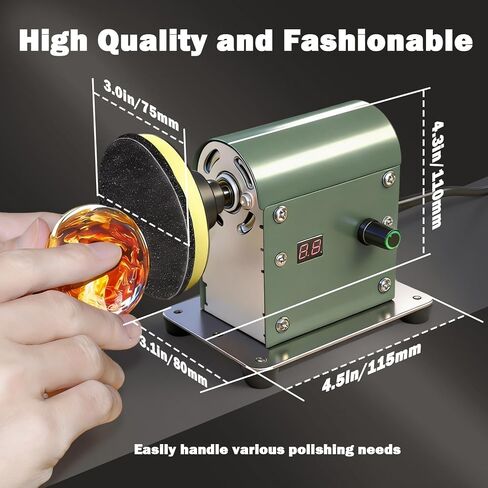 Electric Resin Sander and Polishers, Resin Polishing Kit, Adjustable Speed&Low Noise with 28 PCS Wet and Dry Sandpaper and 1Pcs Cotton Polishing wheel for Wood, Jewel, Metal (Olive Green) in Kuwait