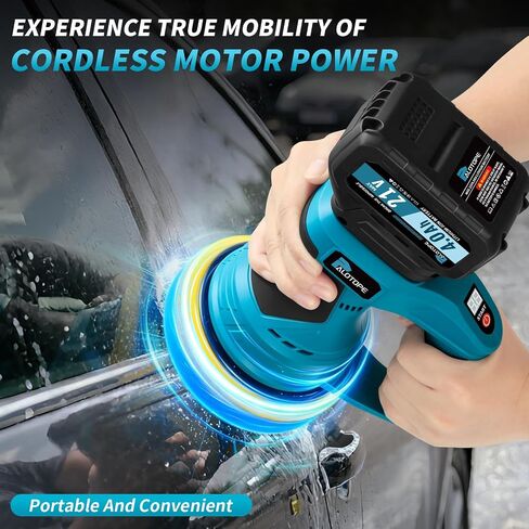 6"Car Buffer Polisher Kit,Pulidora De Autos with 2 x 4.0 Ah Batteries,Car Wax Buffer with 8 Variable Speed Cordless ,Car Wax Buffer for Car Boat Detailing ,Polishing,Scratch Removing in Kuwait