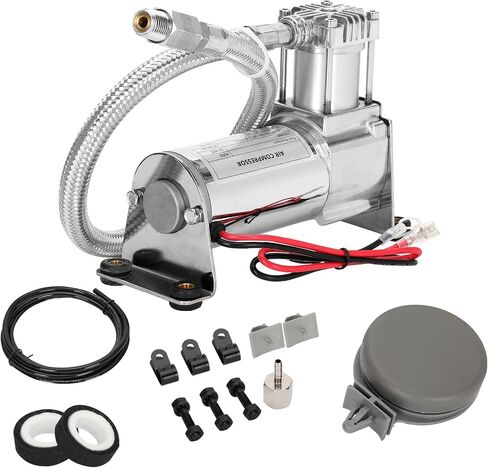 12V Heavy Duty 444c Air Compressor Kit - 120 PSI,Replacement for Air Lift 16092 16192, 16092 Air Compressor System Applicable to Train Horns, Air Horns, Pneumatic Suspension and Train Horn System in Kuwait