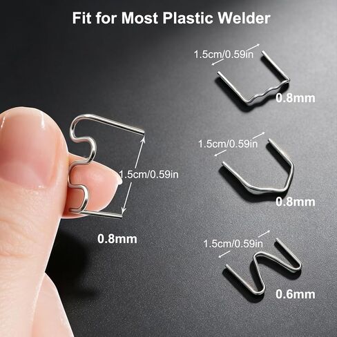 1000 pcs Plastic Welder Staples, 4 Types 0.8mm Wave/Flat/V & 0.6mm M Hot Staples Kit for Car Bumper Repair, Crack Fix, Auto Body Dashboard, Hot Stapler Plastic Welding Staples - SCTOEAI in Kuwait