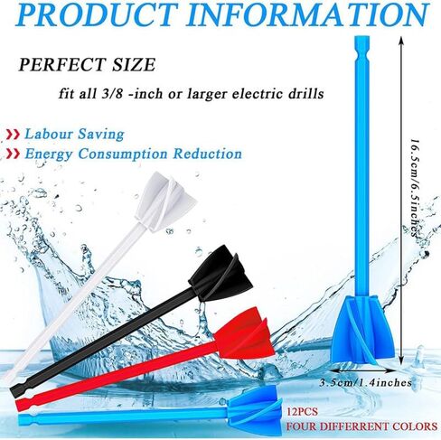 12pcs Drill Paint Mixer Attachments Epoxy Resin Stirrer Tools Small Drill Mixer Paint Shaker for Concrete and Epoxy Mixing in Kuwait