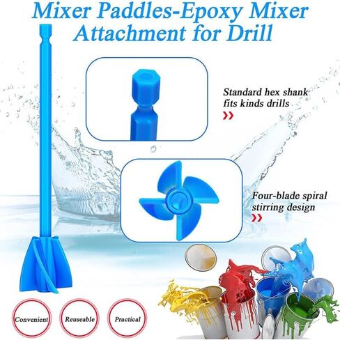 12pcs Drill Paint Mixer Attachments Epoxy Resin Stirrer Tools Small Drill Mixer Paint Shaker for Concrete and Epoxy Mixing in Kuwait