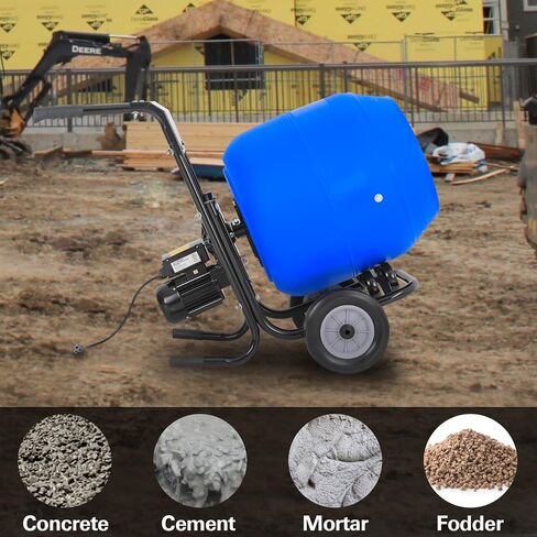 BILT HARD 4 Cu.Ft. Electric Cement Mixer, Poly Drum Concrete Mixer Heavy Duty, Portable Power Cement Mixing Tools for Stucco, Mortar, Fodder in Kuwait