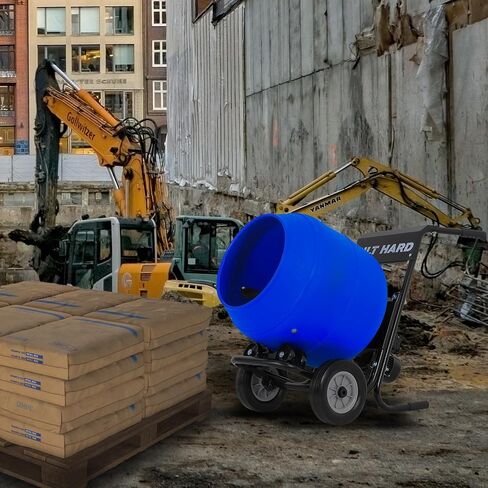 BILT HARD 4 Cu.Ft. Electric Cement Mixer, Poly Drum Concrete Mixer Heavy Duty, Portable Power Cement Mixing Tools for Stucco, Mortar, Fodder in Kuwait