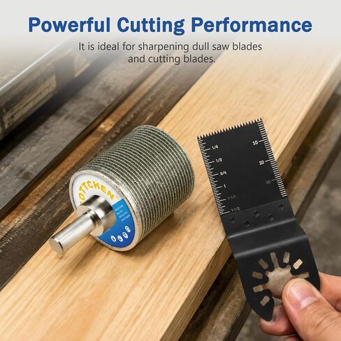 SCOTTCHEN Oscillating Saw Blade Sharpener, Re-Sharpens Dull Saw Blades, Diamond Oscillating Multi-Tool Blade Sharpener for Hand Drills - Upgraded Frameless Design to Quickly Restore Dull Blades in Kuwait