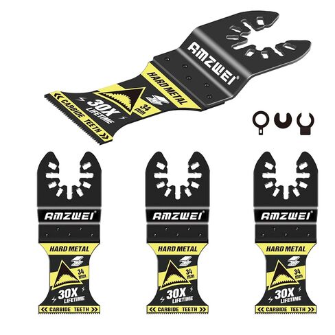 AMZWEI 4PCS Upgraded TiCN Carbide Oscillating Tool Blades | Heavy Duty, for Metal, Bolts, Screws, Nails, Hard Material, Compatible with Dewalt Milwaukee Ryobi Rockwell in Kuwait