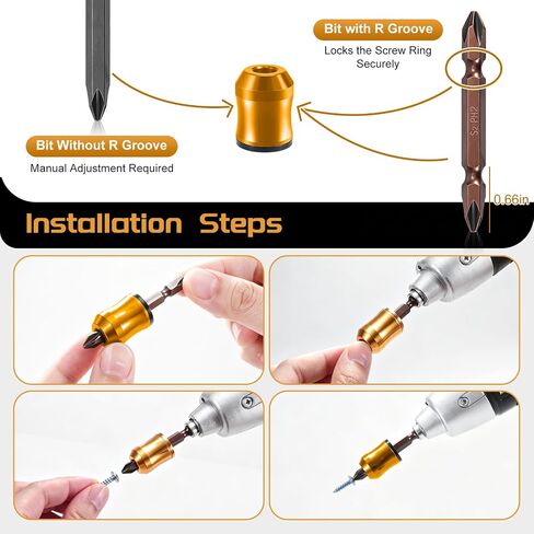 3Pcs Magnetic Screw Ring & 3Pcs PH2 Screwdriver Bit Set, 1/4 Inch/6.35mm Universal Magnetic Screw Holder, Removable Strong Magnet Bit Ring for Drills, Home DIY & Woodworking in Kuwait