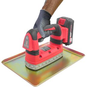 Concrete Vibrator, Portable Handheld Cement Vibrating Machine, 12V Electric Float, Steel Plate for Driveway, Patio, Floor Finishing (Red) in Kuwait