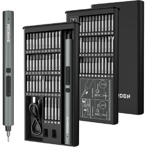 SHARDEN 75 IN 1 Mini Electric Screwdriver Set, 71 S2 Precision Bits, 3 LED Lights, Magnetic Storage, USB Charging Cable, Mini Power Screwdriver Repair Tool Kit for PC, Electronics, Tech in Kuwait