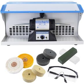 500W Jewelry Bench Polisher with Dust Collector for Jewelers | Variable Speed Benchtop Polishing Machine, Profesional Desktop Buffer Motor with Various Buffing Wheels, Polishing Compound in Kuwait