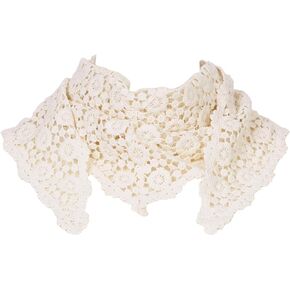 Floral Cotton Crochet Mantilla Scarves, Little Shawl Cape Triangle Head Covering Church Veil for Mass Wedding in Kuwait