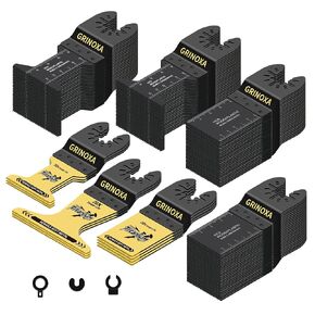 115PCS Oscillating Tool Blades, Titanium Multitool Blades Kit for Wood, Plastic & Metal, Extra Long Multi Tool Blades, Universal Quick Release Fit DeWalt, Milwaukee, Ryobi, Fein, Rockwell in Saudi Arabia