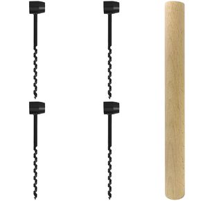 5 PCS Hand Auger Wood Drill Set, Bushcraft Auger Drill Kit with Wooden Handle Stick, Heavy Duty 1 in Eye Wood Drilling Tools for Camping Survival Gear Outdoor Hiking Woodworking in Kuwait