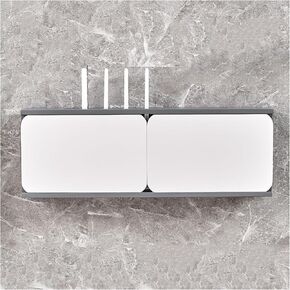 WiFi Router Storage Box, Wooden Wall Mounted Router Shelf WiFi Box Hider Multicolor 60-80cm(Gray/White,L70cm/27.5in) in Kuwait