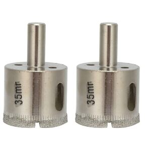 Diamond Coated Hole Saw Opener Drill Bits High Speed Drilling Slotting Tool Set 2Pcs Storage Box Glass Ceramic Tile Marble 1-3/8in(35mm) in Kuwait