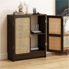 WiFi Router Storage Box, Resin Rattan WiFi Router Cabinet Brown Multiple Sizes(Dark Brown,80 * 70cm/31.5 * 27.5in) in Kuwait