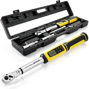 3/8" Drive digital torque wrench with flex head Set (10-100 ft-lb) | Professional Electronic, Buzzer & LED, 14mm/16mm Spark Plug Sockets, Adapters & 2-Stage Extension Bar in Saudi Arabia