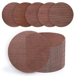 5 Inch Premium Mesh Sanding Discs 50 PCS, 80/120/180/240/320 Grit, Dust Free Hook and Loop Round Anti-Clogging Sandpaper Disc for Random Orbital Sander in Kuwait