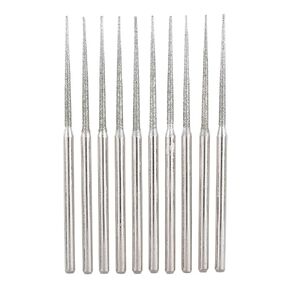 Diamond Tipped Rotary Tool Burr Tapered Head, Grinding Bits Set 3mm Shank, Jewelry Glass Stone Carving for Dremel Accessories Pack of 10pcs in Kuwait