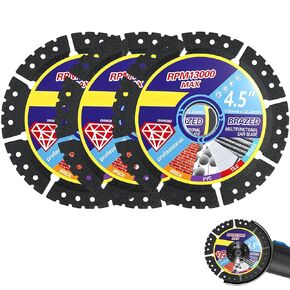 3 Pack 4.5" Diamond Multi-Purpose Saw Blade, 115mm Multi Material Diamond Cutting Blade for Cutting Marble/Quartz/Stone/Tile/Metal/Plastic in Kuwait