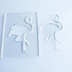 Flamingo Router Template, Clear Acrylic Woodworking Jig, 8 x 6 inches, with Cutout in Kuwait