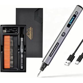 AM ARROWMAX 5-Speed Mini Cordless Rotary Tool Kit with OLED, 30000 RPM | Engraver Tool with 30 Bits, Engraving Pen for Metal Wood Glass Plastic, Engraver Kit Craft Gift for for Teens Adults Beginne in Kuwait