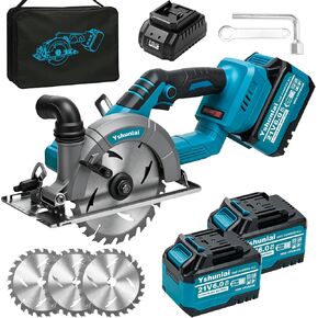 6" Cordless Circular Saw,7000RPM Power Handle Circle Saw with 2 x 6.0Ah Battery & 3 Blades,Brushless Sierra Circular Inalambrica,Cutting Depth 2-1/4"(90°),1-7/16" (45°),Cut Off Tool for Wood Metal PVC in Saudi Arabia