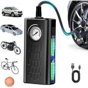 Tire Inflator Portable Air Compressor, Portable Air Compressor with Digital Pressure Gauge, 3X Faster Inflation Cordless Air Pump for Car, Bike, Motorcycle, Ball (Not for Truck) in Saudi Arabia