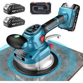Tile Vibration Tool with 8" Suction Cup Kit for Laying and Lifting Tile | 145mm Tile Vibrator, 10 Speeds, 18000 r/min, 2 x 2000mAh Batteries, 220/450 lb Suction, For 6-48 in Floor and Wall Tiles in Kuwait