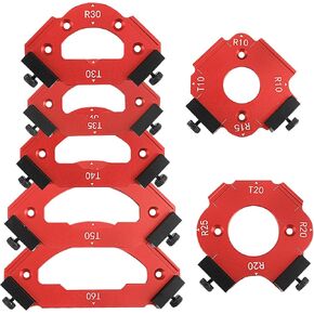 7 Pcs Router Corner Radius Jig Template Kit | 3-in-1 Aluminum Alloy Guide for R10 R15 R20 R25 R30 R35 R40 R50 R60 & T10 T20 T30 T35 T40 T50 T60 | Use with Handheld Router and Router Table in Kuwait