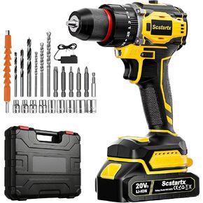 20V Cordless Brushless Drill Driver (3/8") - 24-Piece Compact Kit, 70Nm High Torque, 2.0Ah Li-Ion Battery for Home DIY & Apartment Repairs, Furniture Assembly in Kuwait