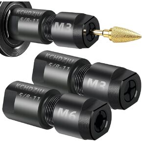 2Pcs Angle Grinder to Die Grinder Adapter, 5/8"-11 Thread Converter with 1/4" & 1/8" Collet Chuck, Heavy Duty Extension Rod for Wood Carving Metal Polishing Rotary Burrs in Kuwait