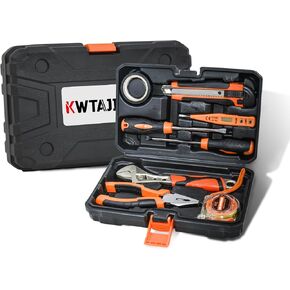 33 Picce Orange Tool Kit with 12V Cordless Drill, Tool Box with Drill, Hand Drill Set for Men Women, Home Tool Kits for House Repair, Handyman, DIY in Kuwait