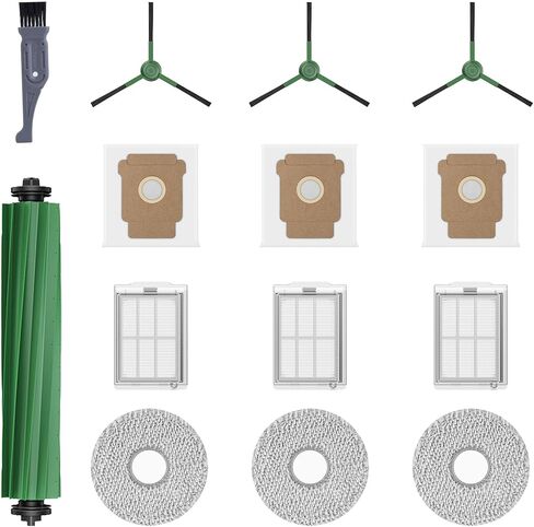 14 Pack Replacement Parts for iRobot Roomba Plus 405/505/507 Combo, Includes 1 Main Brush, 3 Dust Bags, 3 Mop Pads, 3 Filters, 1 Cleaning Brush in Kuwait