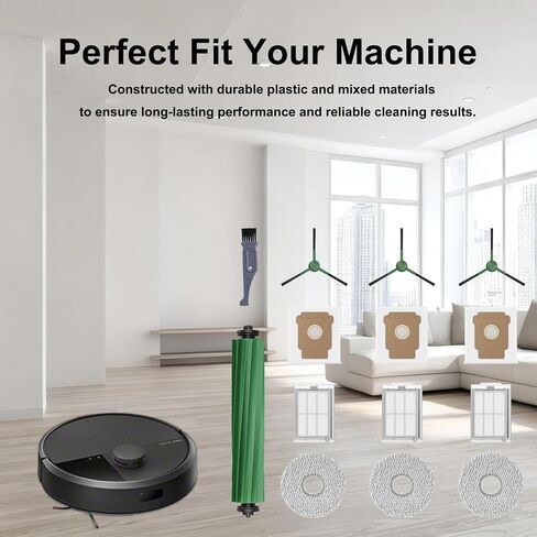 14 Pack Replacement Parts for iRobot Roomba Plus 405/505/507 Combo, Includes 1 Main Brush, 3 Dust Bags, 3 Mop Pads, 3 Filters, 1 Cleaning Brush in Kuwait