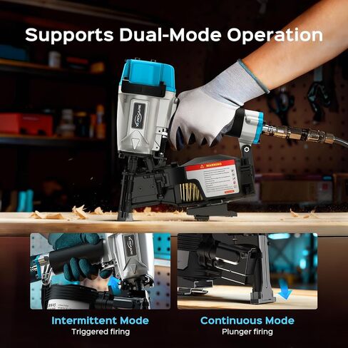 YARDCARE CRN45 Roofing Nailer, 15 Degree Pneumatic Coil Roofing Nail Gun, 120 Coil Capacity, 70-120 PSI for 7/8″ to 1-3/4″ Nails Pistolas Para Roofing for Asphalt Roofing Shingles Wooden Cases in Kuwait
