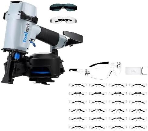 toolant Roofing Nailer, Pneumatic Roofing Nail Gun for 3/4" to 1-3/4" Nails & 24 Pack Clear Safety Glasses with ANSI Z87.1 / UV 400 Standard in Kuwait