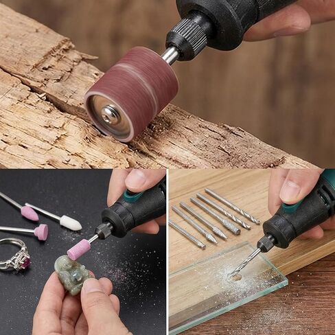 69 Pcs Rotary Tool Accessories Sanding Bits Kit 1.0/1.6/2.3mm Diameter Shanks Universal Rotary Tool Bits for Woodworking, Drilling, Sanding, Polishing, Carving in Kuwait