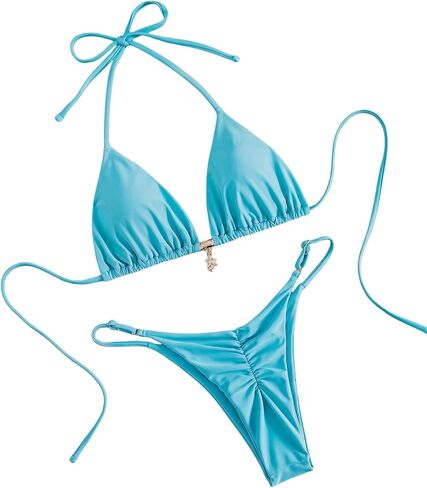 Tainhes Women's Brazillian Triangle Thong Bikini Set Sexy String Two Piece Swimsuit Bathing Suit in Saudi Arabia