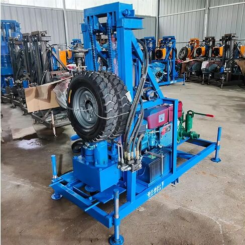 Wheel Type Mini Water Well Drill Hydraulic Borehole Drilling Rig 120m | Mobile Water Well Drilling Rig | Portable 120m Deep Borehole Drilling Machine with Hydraulic Power & Wheel Design for Farms in Kuwait
