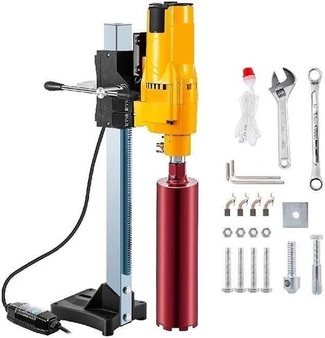 205mm Diamond Core Drill Rig 3980W Wet Dry Handheld Concrete Drilling Machine Kit W/Bits and Spanner for Installing Pipes for DIY in Kuwait