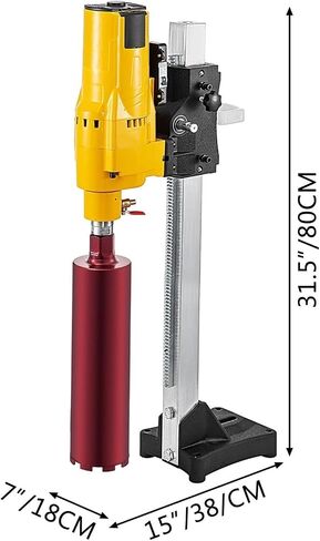205mm Diamond Core Drill Rig 3980W Wet Dry Handheld Concrete Drilling Machine Kit W/Bits and Spanner for Installing Pipes for DIY in Kuwait