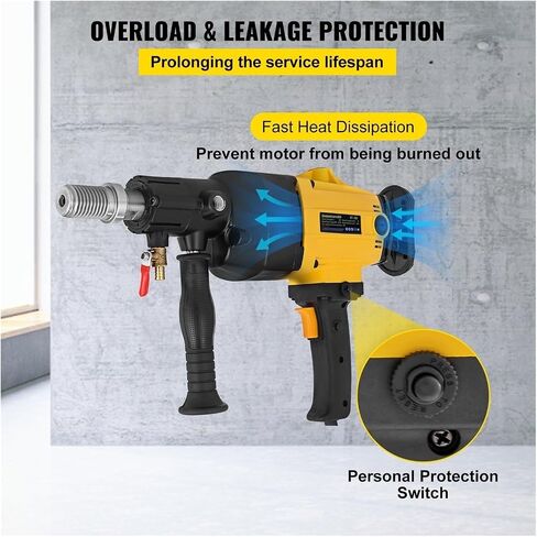 Diamond Core Drilling Machine Handheld Variable Speed Wet Dry Concrete Drill Rig for Brick Stone Ceramic Range 160mm for Beginners in Kuwait