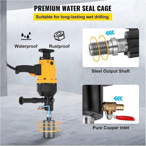 Diamond Core Drilling Machine Handheld Variable Speed Wet Dry Concrete Drill Rig for Brick Stone Ceramic Range 160mm for Beginners in Kuwait