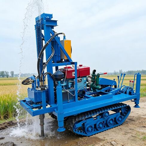 Crawler Portable Water Well Drilling Machine Hydraulic Rig for Farms | Hydraulic Borehole Drill Machine 50–200m Depth, Well Driller Drilling Machine for Farm Irrigation,Residential Backyard,Rural in Kuwait