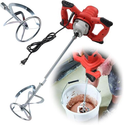 Cement Mixer, 2100W Handheld Electric Concrete Mixer, Portable Mortar Mixer with 6 Adjustable Speed, Portable 110V Mud Mixer for Mixing Concrete, Motar, Paint, Mud, Grout, Plaster, Thinset, Mince in Kuwait