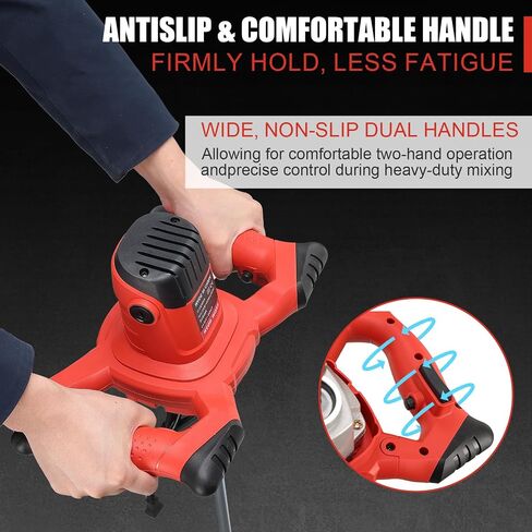 Cement Mixer, 2100W Handheld Electric Concrete Mixer, Portable Mortar Mixer with 6 Adjustable Speed, Portable 110V Mud Mixer for Mixing Concrete, Motar, Paint, Mud, Grout, Plaster, Thinset, Mince in Kuwait