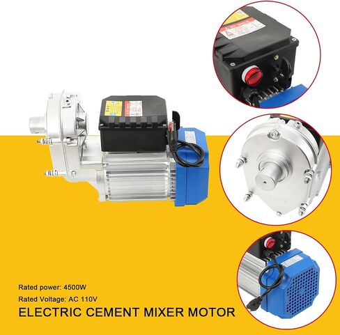 Electric Cement Mixer Motor, 110V Concrete Mixer Motor, Vibrator | 4500W Rated Power, 1400 RPM High Torque, Pure Copper Coil, Fully Enclosed Cast Iron Body, Dustproof & Rustproof in Kuwait