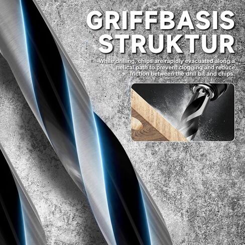7/8"×6" Professional Auger Drill Bit for Wood with Quick Change 1/4" Hex Shank- 3-Cutter Design with Dual-Flute for Fast Chip Removal, Fits Hardwood, Softwood, PVC, Drywall & Tree Stumps in Kuwait